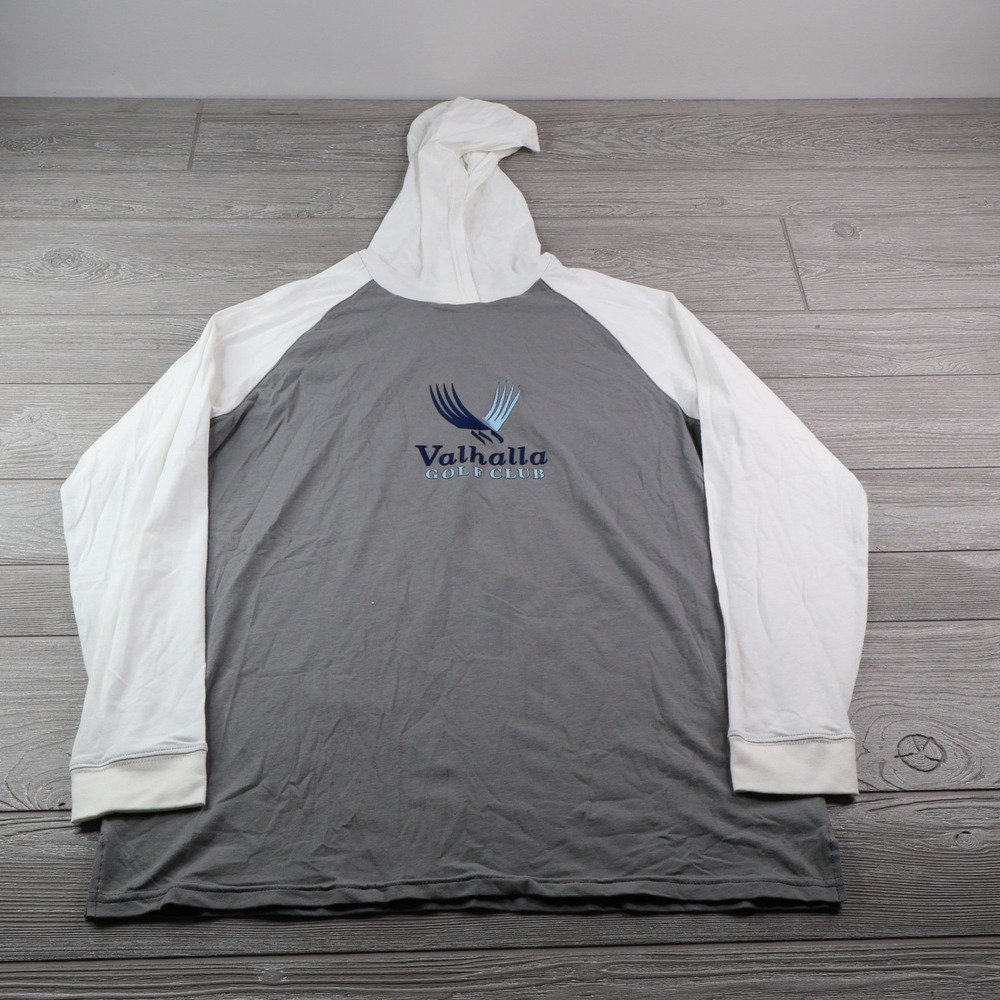 American Needle Valhalla Golf Club Hoodie Men's L Grey White Raglan